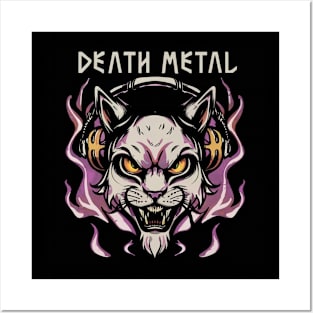 Death Metal Satanic Baphomet Cat Posters and Art